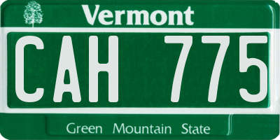 VT license plate CAH775