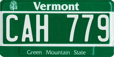 VT license plate CAH779