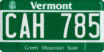 VT license plate CAH785