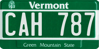 VT license plate CAH787