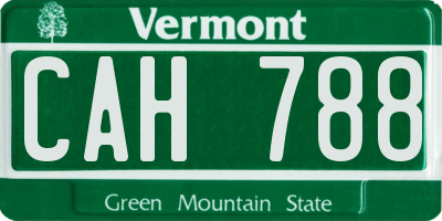 VT license plate CAH788