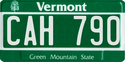 VT license plate CAH790