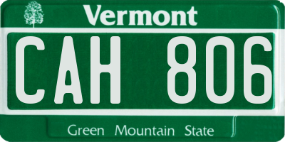 VT license plate CAH806