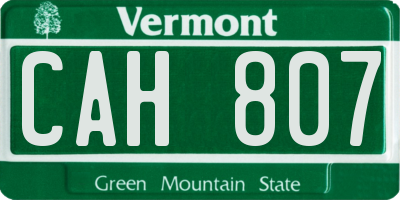 VT license plate CAH807