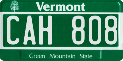 VT license plate CAH808