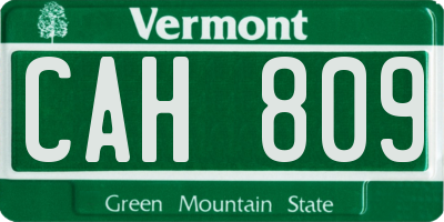 VT license plate CAH809