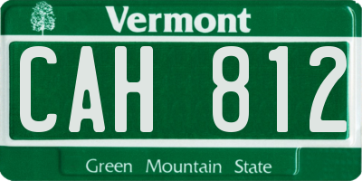 VT license plate CAH812