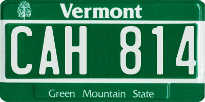 VT license plate CAH814
