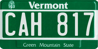 VT license plate CAH817