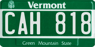 VT license plate CAH818