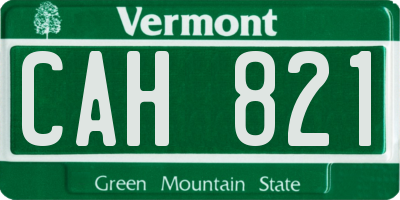 VT license plate CAH821