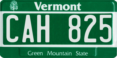 VT license plate CAH825