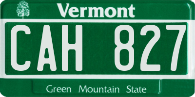 VT license plate CAH827