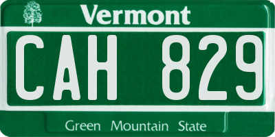 VT license plate CAH829