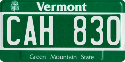 VT license plate CAH830