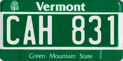 VT license plate CAH831