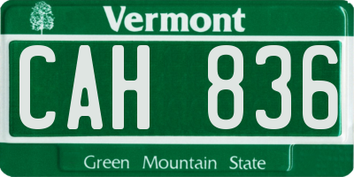 VT license plate CAH836