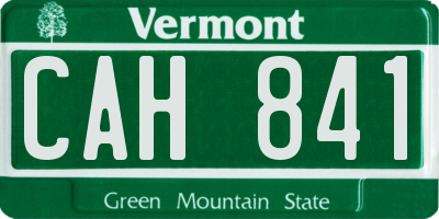 VT license plate CAH841