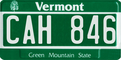 VT license plate CAH846