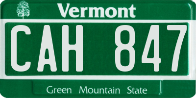 VT license plate CAH847