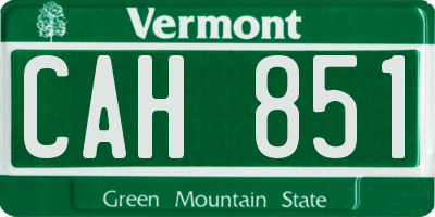 VT license plate CAH851
