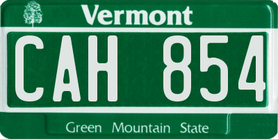 VT license plate CAH854