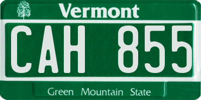 VT license plate CAH855