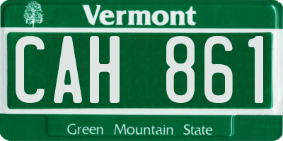 VT license plate CAH861