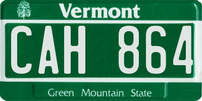 VT license plate CAH864