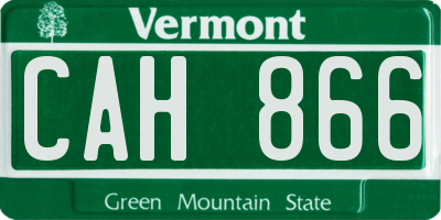 VT license plate CAH866