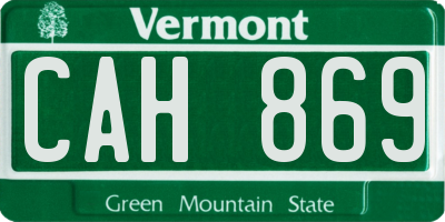 VT license plate CAH869