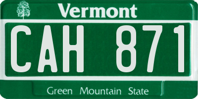 VT license plate CAH871