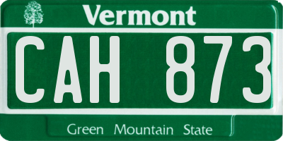 VT license plate CAH873