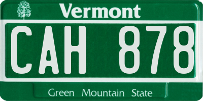 VT license plate CAH878
