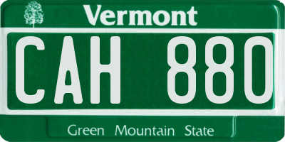 VT license plate CAH880