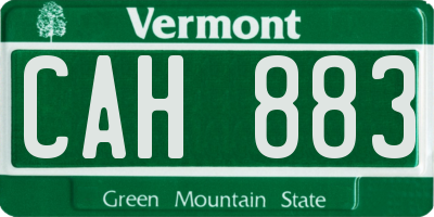 VT license plate CAH883