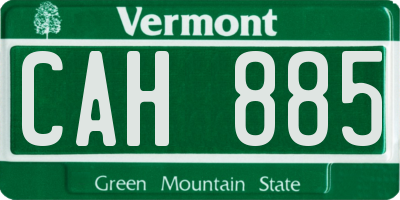 VT license plate CAH885