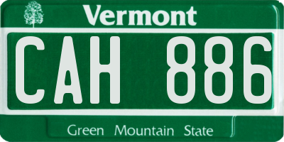 VT license plate CAH886