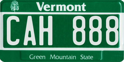 VT license plate CAH888