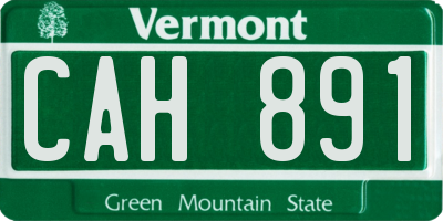 VT license plate CAH891