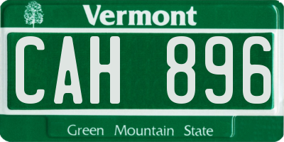 VT license plate CAH896