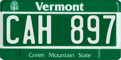 VT license plate CAH897