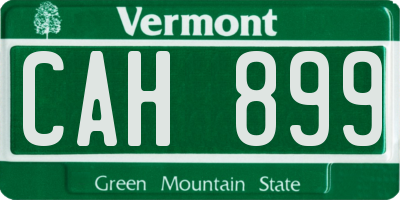 VT license plate CAH899