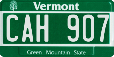 VT license plate CAH907