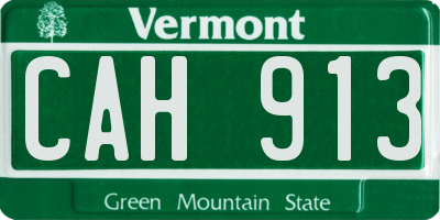 VT license plate CAH913