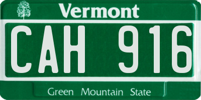 VT license plate CAH916