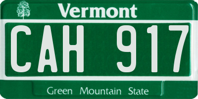 VT license plate CAH917