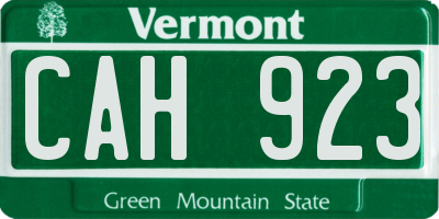 VT license plate CAH923