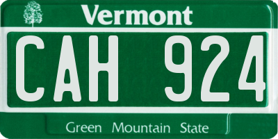 VT license plate CAH924