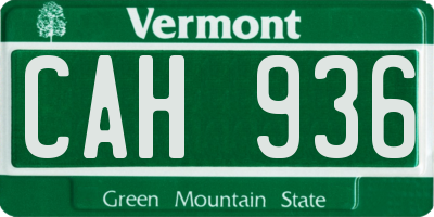 VT license plate CAH936